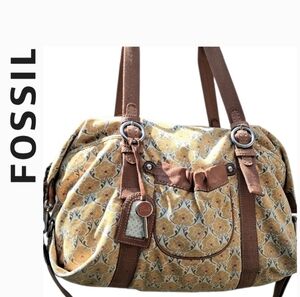 FOSSIL Floral Hobo Shoulder Travel Weekend Tote EUC